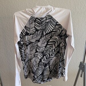 Jofit Women's Black and White Feather golf hoodie- Colorado Golf Club logo